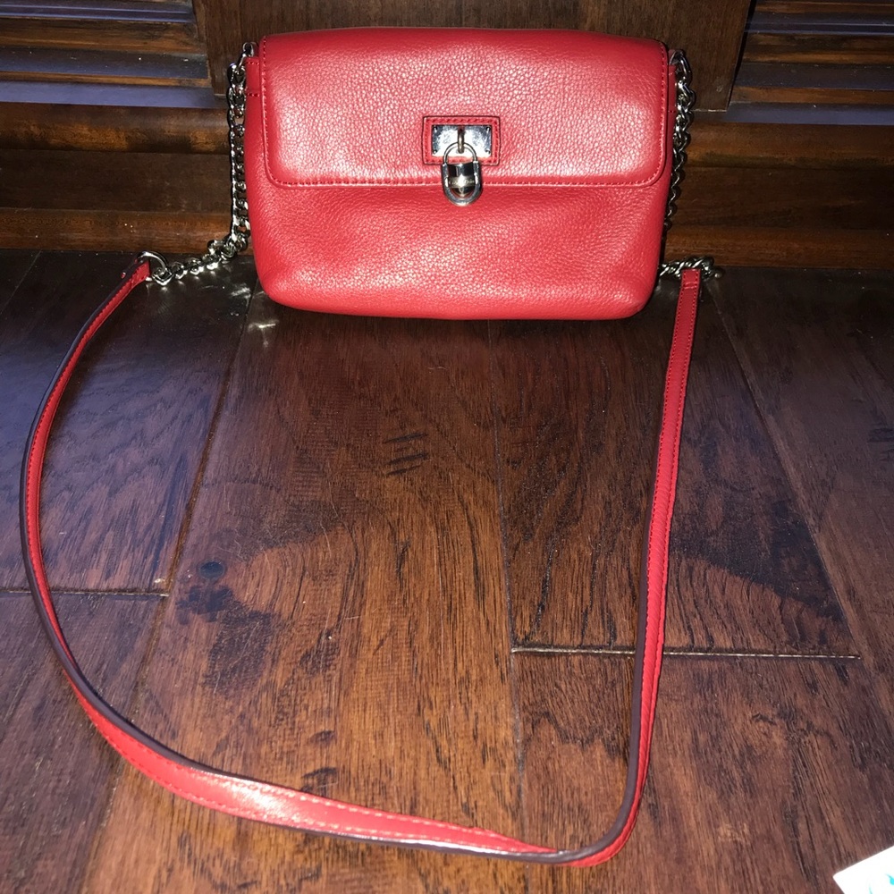 Calvin Klein Red Small Leather Crossbody